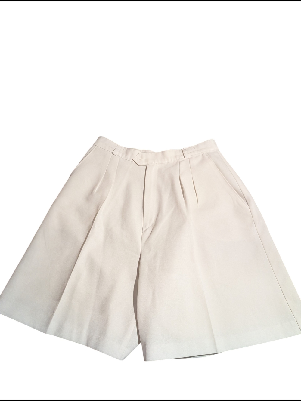 Women's Cream Wide-Leg Tailored Shorts